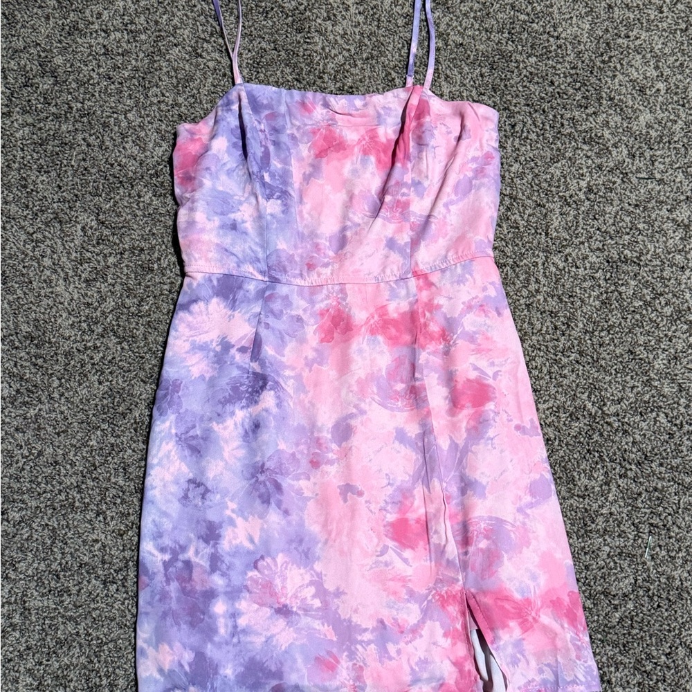 Francesca's Collections Pink and Purple Mini Dress